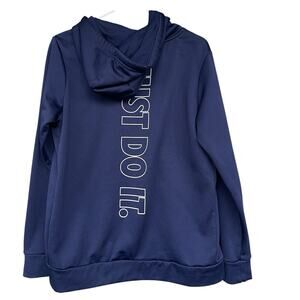 Nike Mens Hooded Sweatshirt Large Dri-fit‎ Blue Just Do It Activewear Athletic